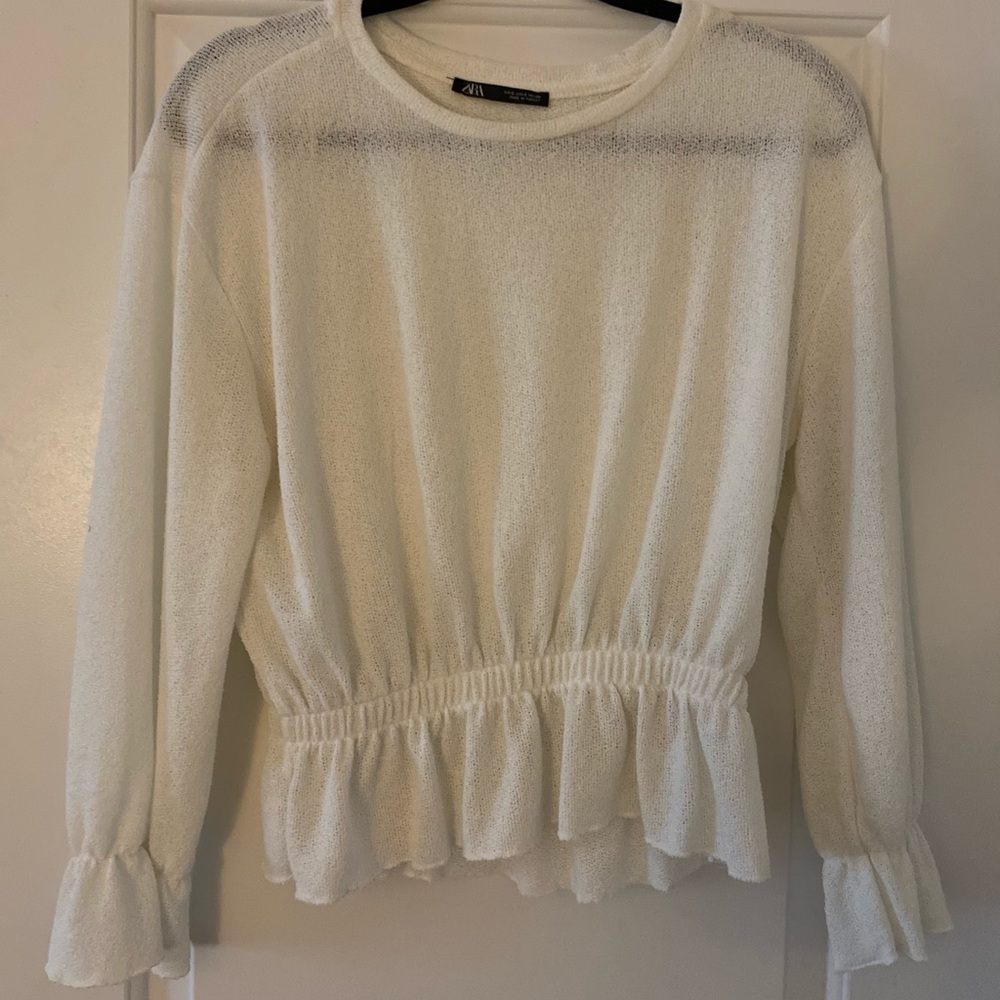 Zara semi sheer blouse